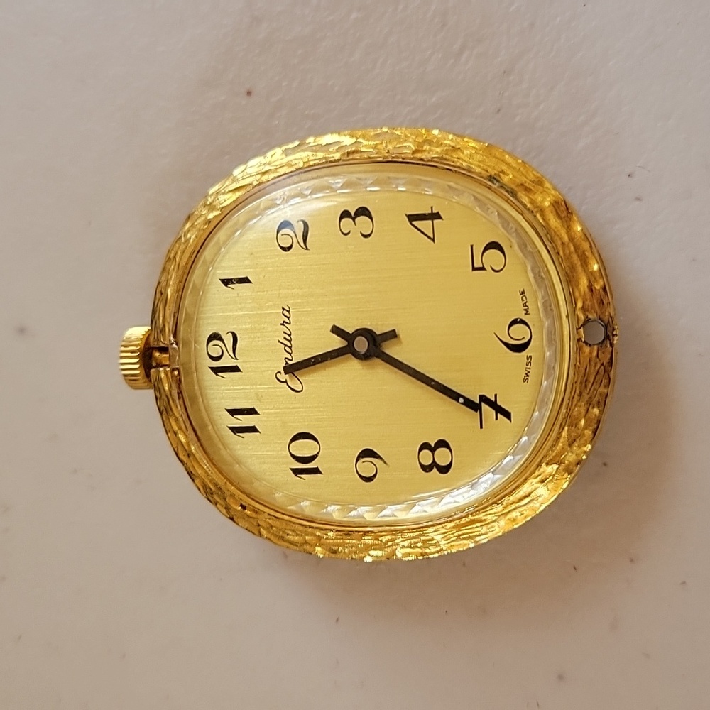 Vintage Endura Goldtone Watch Pendant